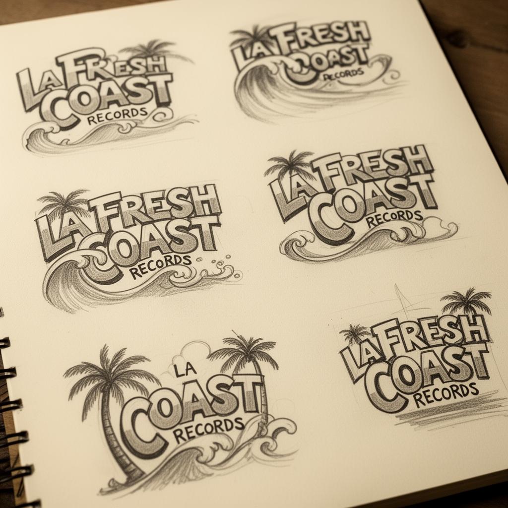Bocetos a mano · evolución del logo