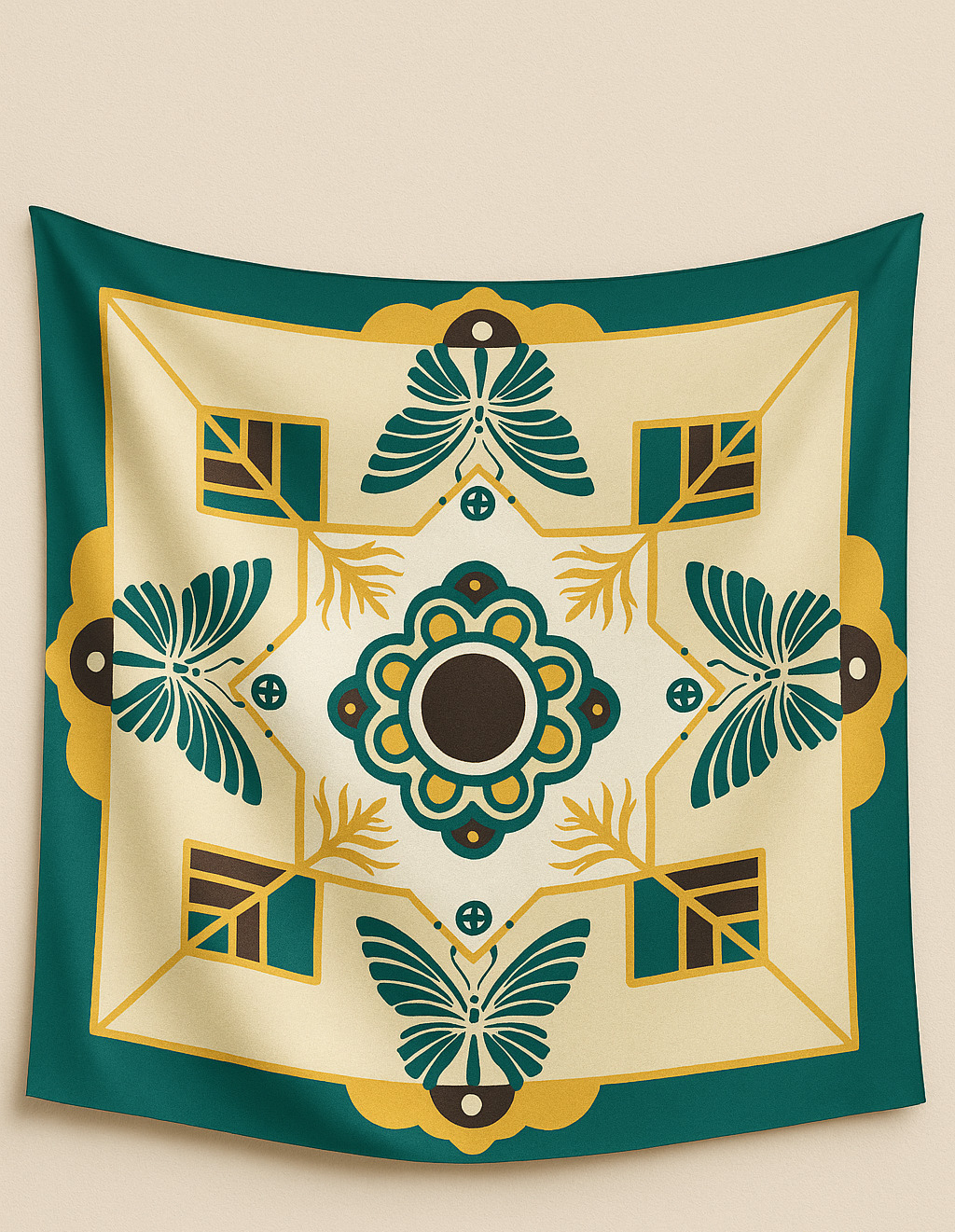 Mockup del pañuelo · Mariposas